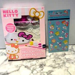 🎀NWT/HELLO KITTY Paint your own Jewelry Dish & Stickers!